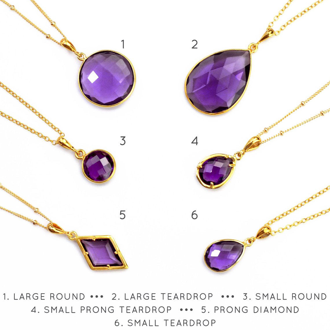 Purple Amethyst Necklace : February Birthstone