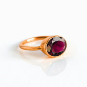 Oval Garnet Ring : January Birthstone
