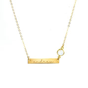 gemstoneandengravedbarpendantnecklacepersonalizedwithnameandbirthstoneofchilddaintybarnecklace
