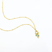 satellite chain style, 3 stone necklace, gift for mom of 3