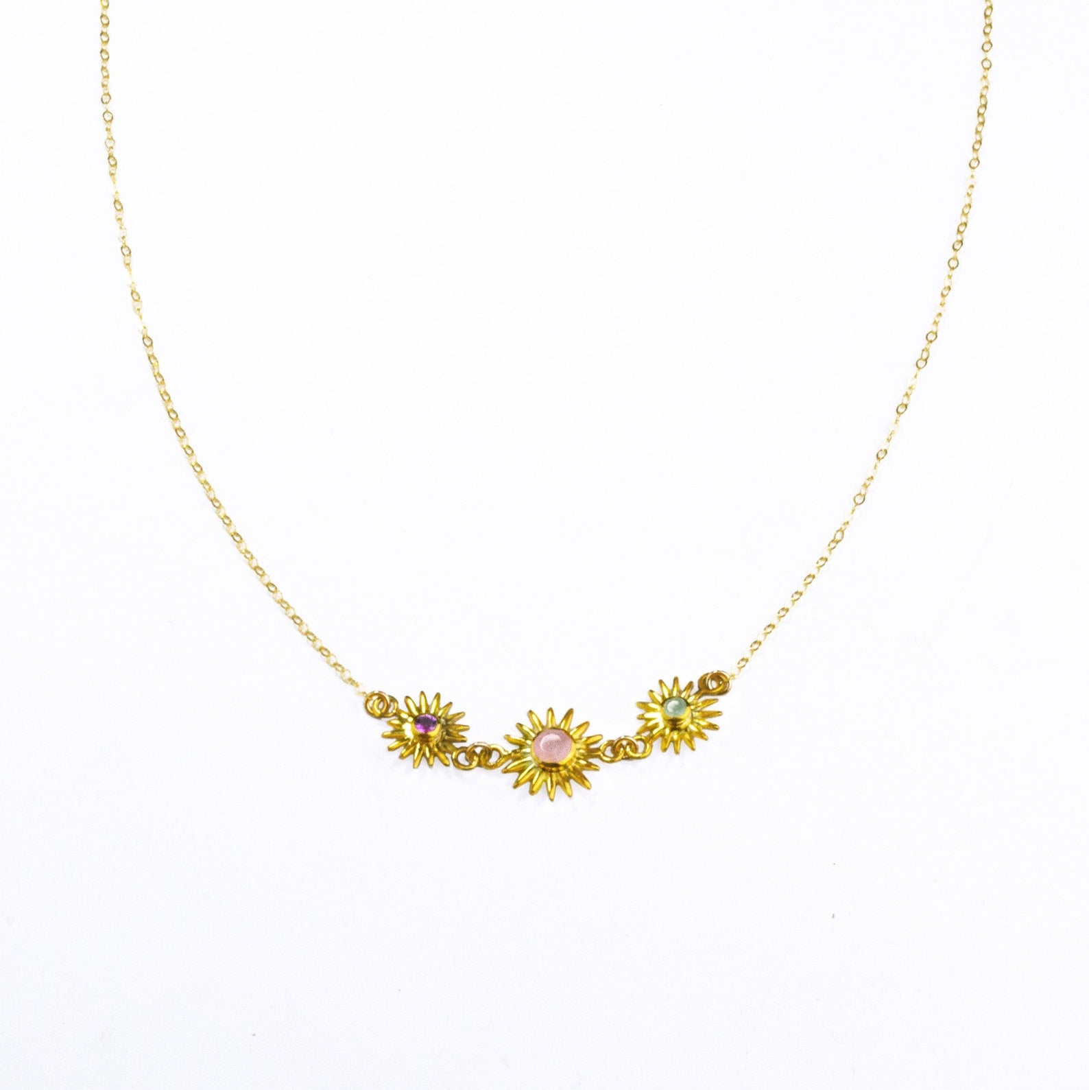goldorsilverbirthstonebezelsentsunpendantsgiftforhergiftformomgiftforgrandmagemstonesunshapedcharmnecklace