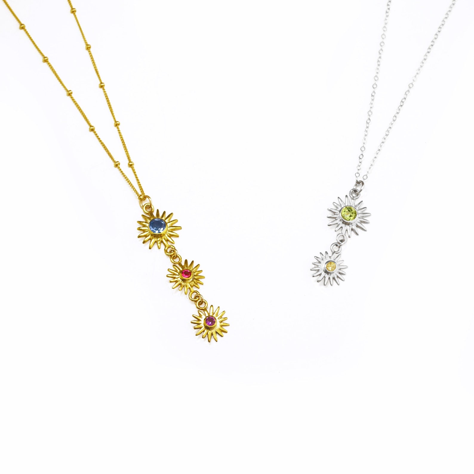 goldorsilversunburstbirthstonependantnecklacesunshineconnectorpendantnecklacevermeilgoldorsterlingsilver