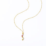 Cherished Connections Birthstone and Initial Necklace Vertical Pendant