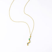 Cherished Connections Birthstone and Initial Necklace Vertical Pendant