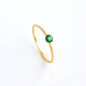 Green Onyx Dainty Birthstone Ring Tiny Round Gemstone Ring May Birthstone Stacking Ring