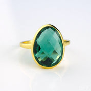Emerald Green Tourmaline Oval Ring