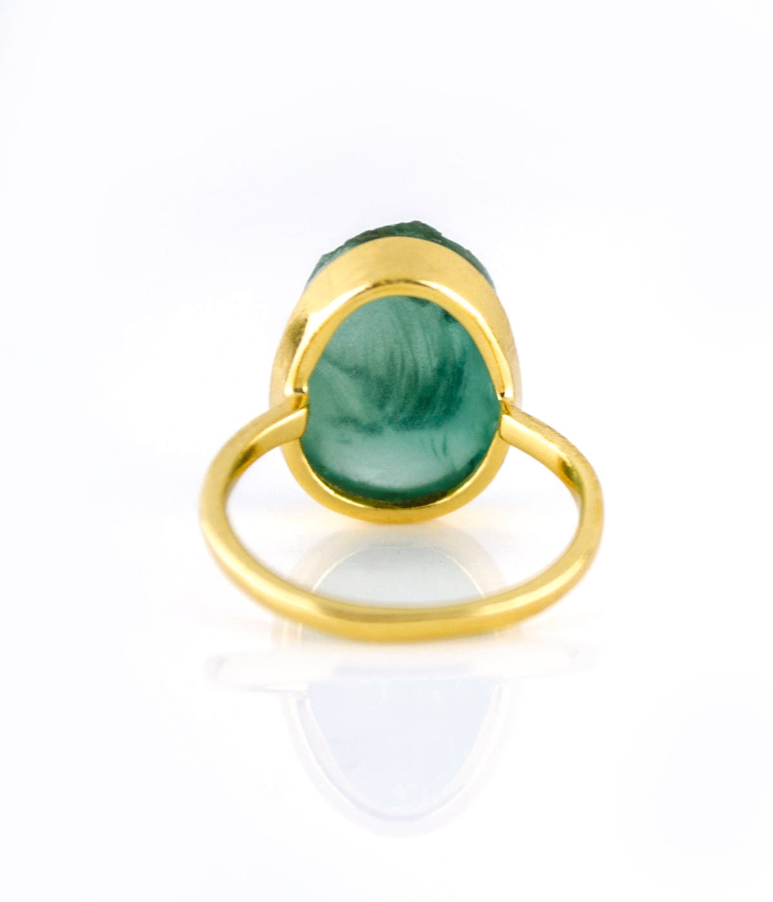 Rough Cut Green Tourmaline Ring