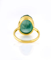 Rough Cut Green Tourmaline Ring