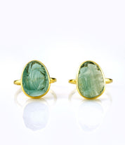Rough Cut Green Tourmaline Ring
