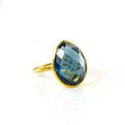 Large Garnet Teardrop Oval Ring