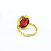 Large Garnet Teardrop Oval Ring