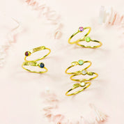 personalized birthstone jewelry three millimeter size stones bezel set in dainty ring bands leaf initial birthstone rings name plate birthstone rings