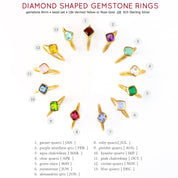 Mixed Shapes Diamond & Tiny Round Stacking Ring Set, Sterling Silver, 18k Vermeil Gold, Birthstone Rings for Mom, Mother's Stackable Rings for Women