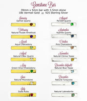 March Custom Bar Necklace with Bezel Birthstone