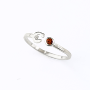 Adjustable Initial & Birthstone Ring