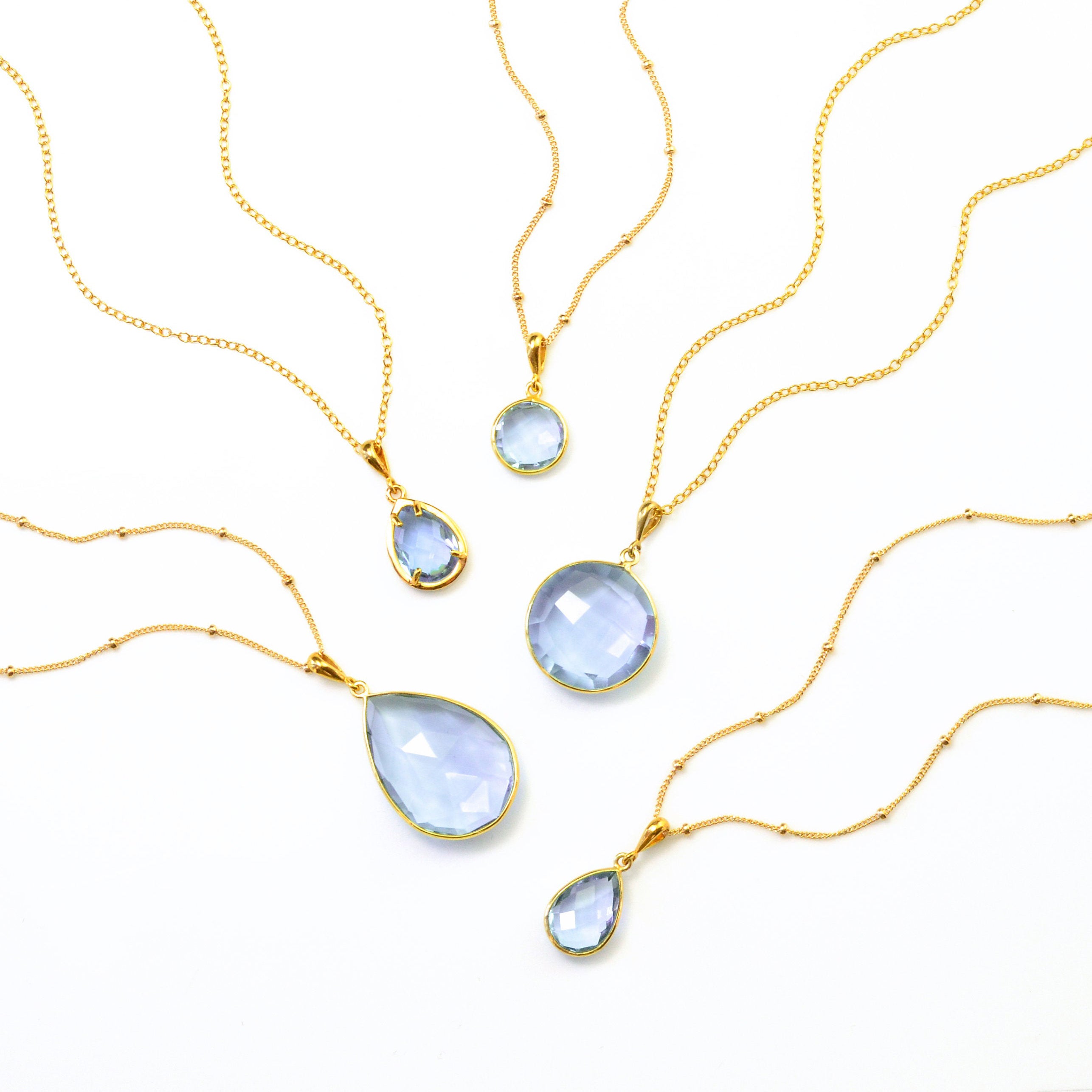 Alexandrite Necklace | June Birthstone, Sterling Silver or Gold Filled, Teardrop, Pear, Round, Circle, Diamond, Light Purple Jewelry Gift for Women