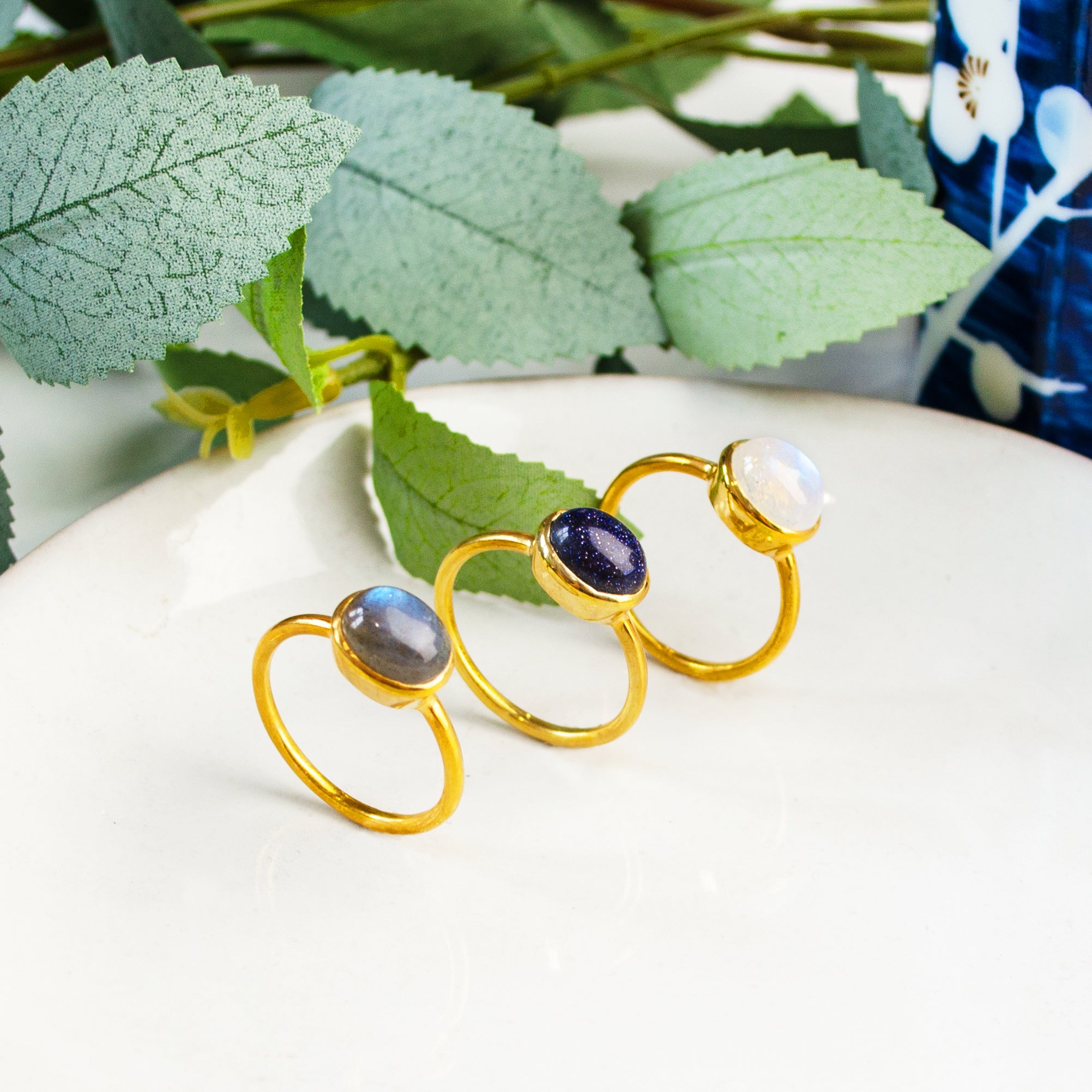 Labradorite Cabochon Oval Ring