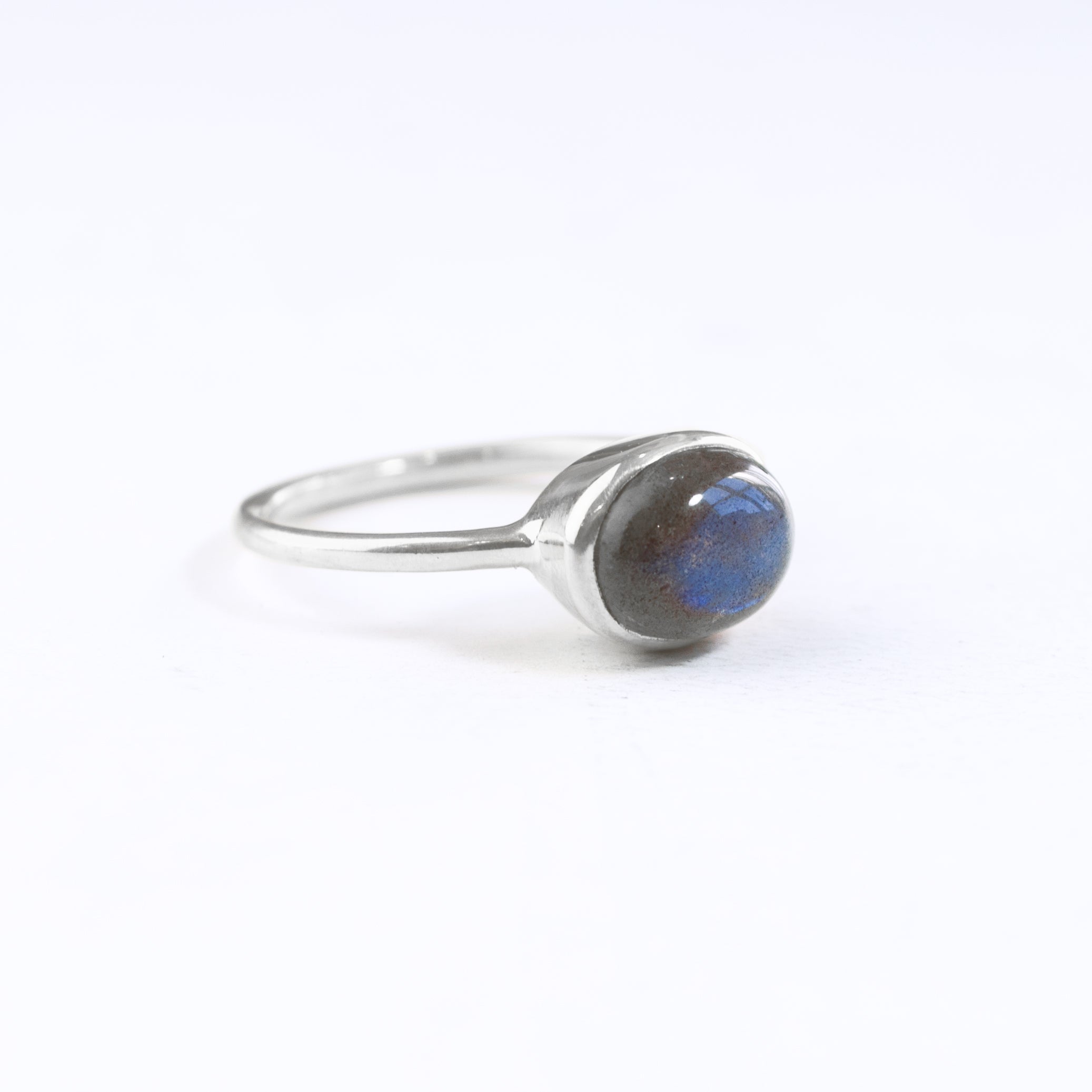 Labradorite Cabochon Oval Ring