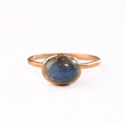 Labradorite Cabochon Oval Ring