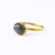 Labradorite Cabochon Oval Ring