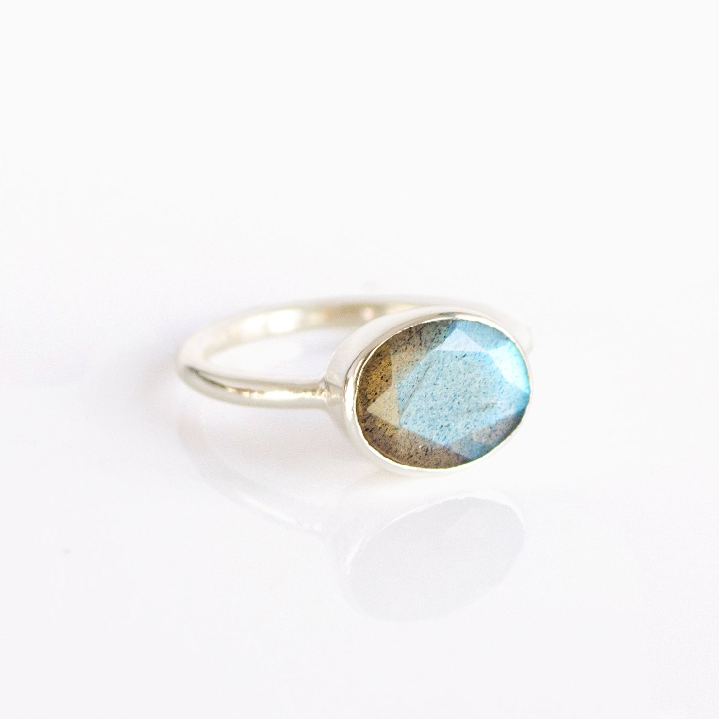 Sterling silver labradorite oval ring  birthstone rings, gemstone rings stack ring stackable rings