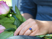 Lapis oval bezel set ring : September Birthstone