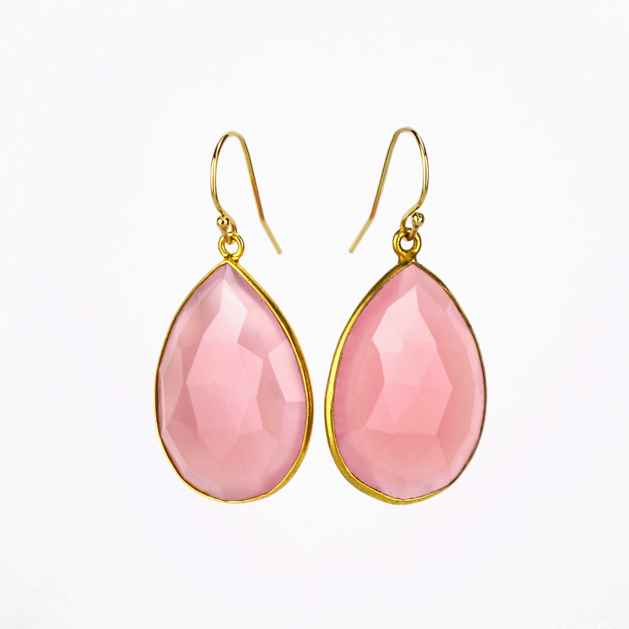 Pink Chalcedony Earrings : October Birthstone