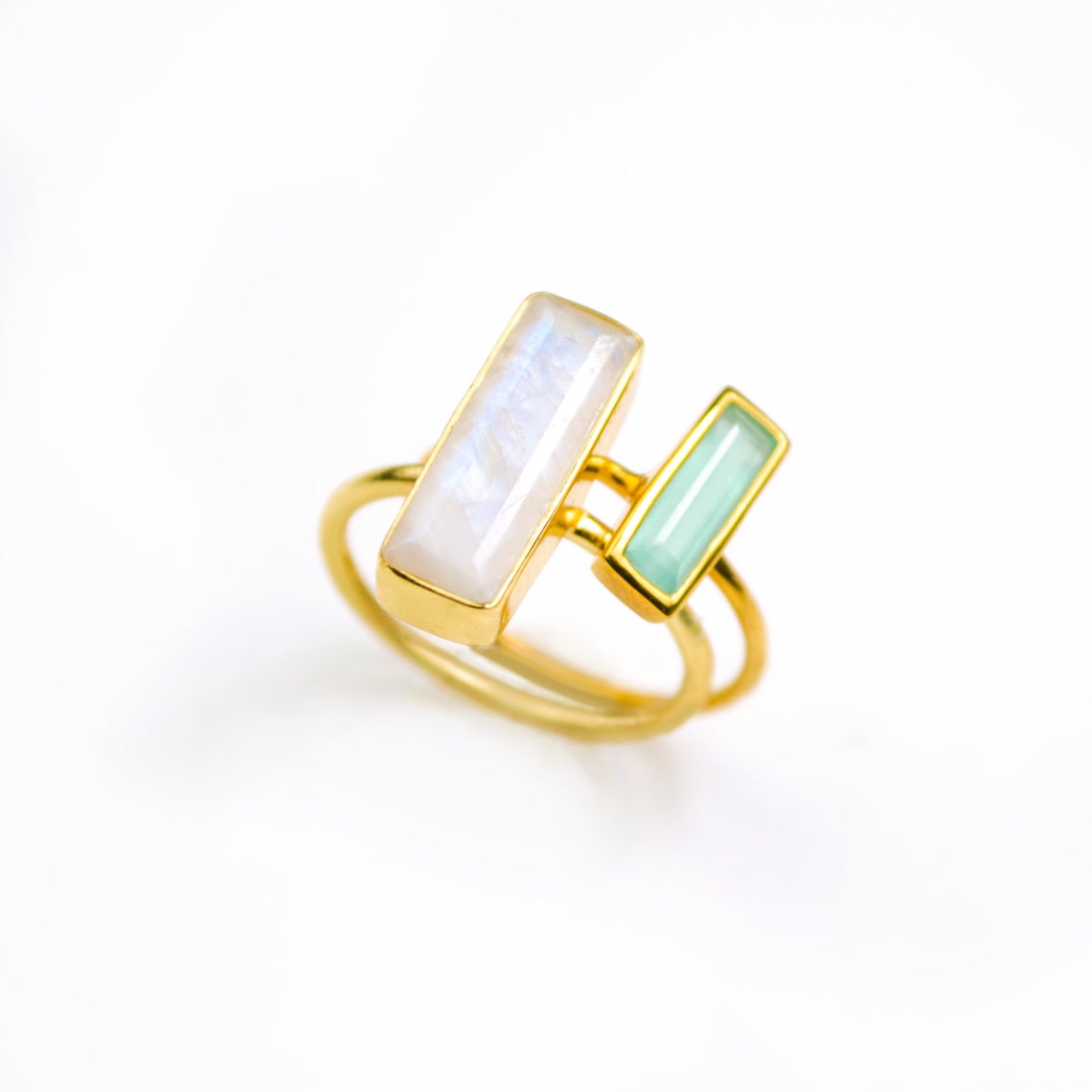 Custom Mother's Birthstone Adira Bar Ring Set, Mixed Sizes Vertical Gemstone Bar Stacking Rings, Silver, Gold Vermeil Ring Set, Christmas Gift for Mom