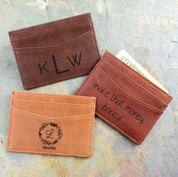 Personalized 5 Pocket Leather Cardholder 3rd Anniversary Gift Christmas Gift Valentine's Day Gift Laser Engraved card holder