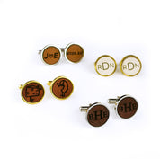 Choose from a selection of leather colors as well as silver (rhodium) or gold (brass) base for the perfect coloring.   Customize cufflinks for a graduate, new promotion, prom, formal events, groomsman or wedding party gifts. gift ready. mens anniversary gifts, christmas gifts for him, valentine's day gifts for men, gift for husband, gift for fiance, father's day gift, birthday gift, wedding anniversary gift, wedding party gift, father of the groom gift, father of the bride gift, leather anniversary gift
