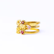 Adjustable Initial & Birthstone Ring