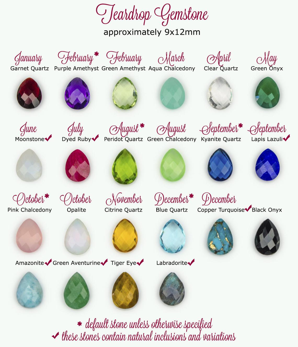 Dual Birthstone Teardrop Prong Set Ring
