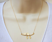 Personalized Lovebirds branch necklace