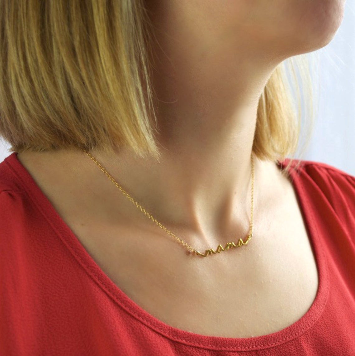 Mama Name Plate Necklace, Custom mama necklace
