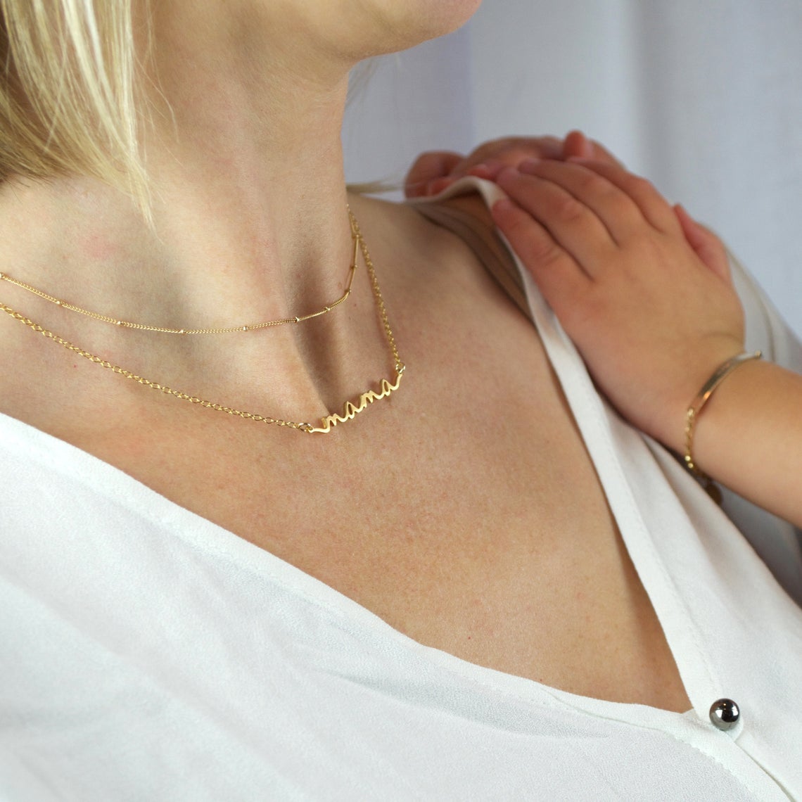Mama Name Plate Necklace, Custom mama necklace