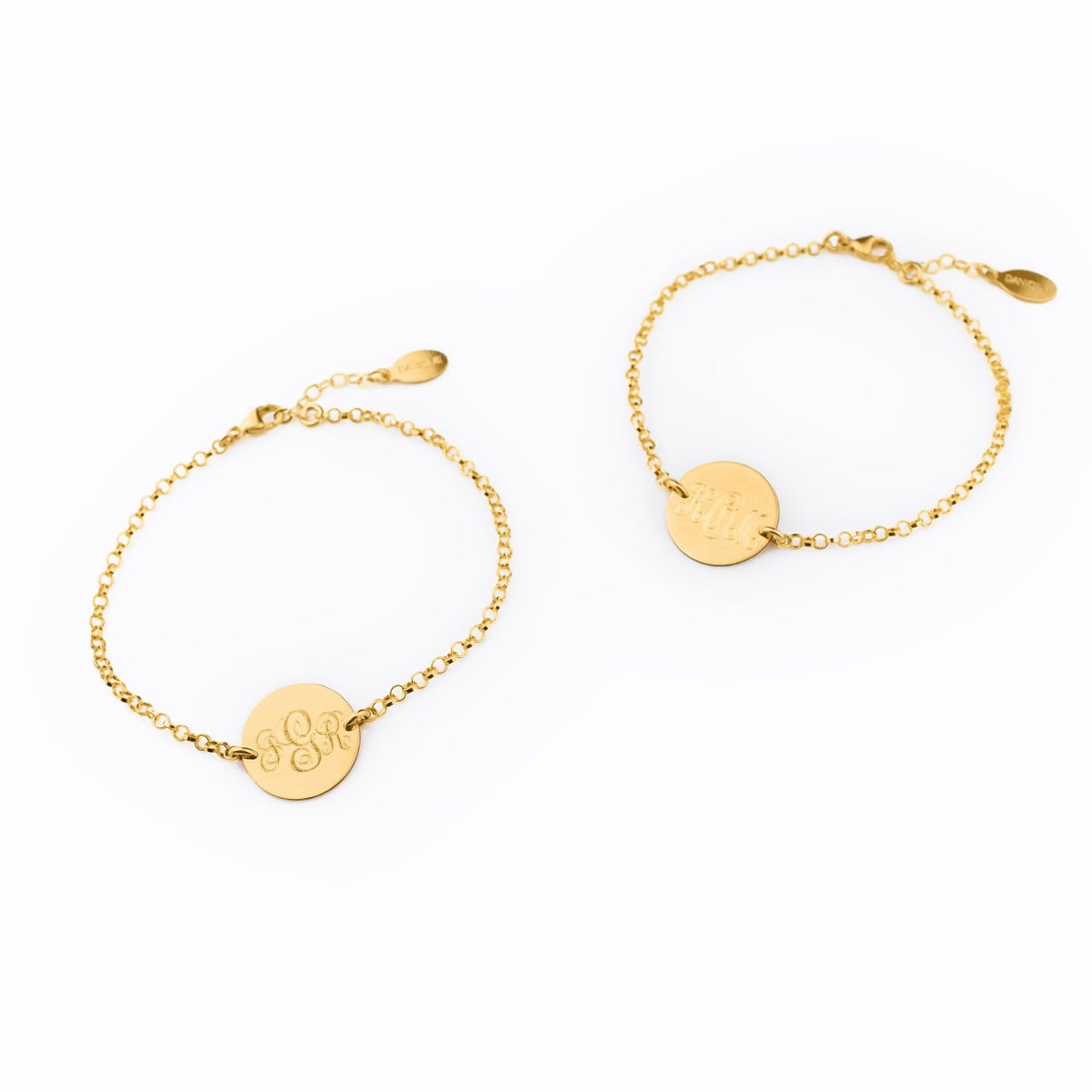 Personalized Monogram Disc Bracelet, Large Disc bracelet, Gift for Her