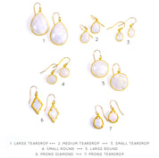 Rainbow Moonstone Earrings : June Birthstone