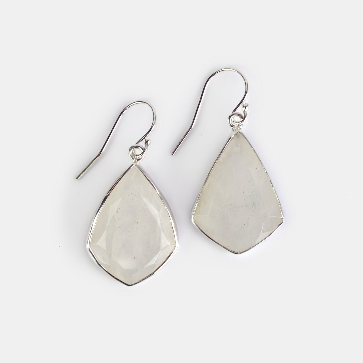 Natural Grey Moonstone Statement Earrings