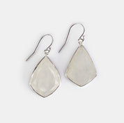 Natural Grey Moonstone Statement Earrings