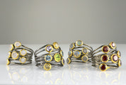 Labradorite multi stone ring - mixed metal