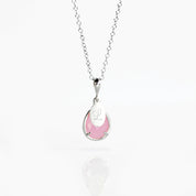 October Birthstone & Name Necklace: Pink Chalcedony