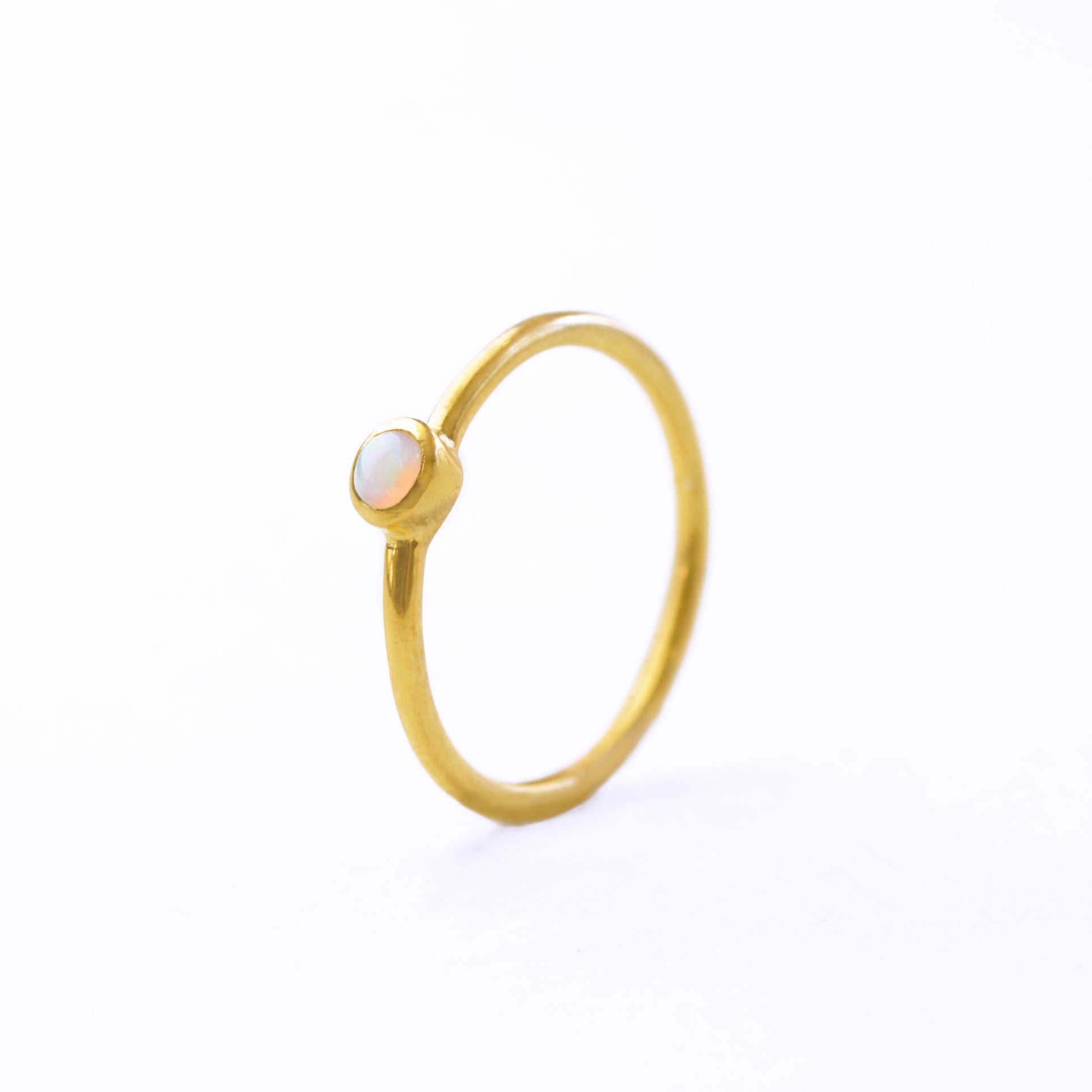 Tiny Stacking Mother's Birthstone Cabochon Rings