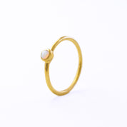 Dainty Stacking Opalite Cabochon Ring - October Birthstone