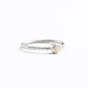 Tiny Stacking Mother's Birthstone Cabochon Rings