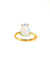 Opalite Teardrop Prong Set Ring • October Birthstone