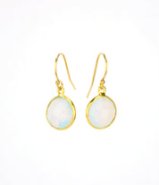 Opalite bezel set Earrings  - October Birthstone