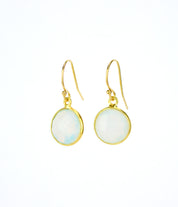 Opalite bezel set Earrings  - October Birthstone