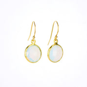 Opalite bezel set Earrings  - October Birthstone