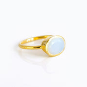 Opalite Oval Bezel  Ring : October Birthstone