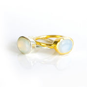Opalite Oval Bezel  Ring : October Birthstone